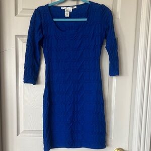 Max Studio Royal Blue Textured Scoop Neck Dress